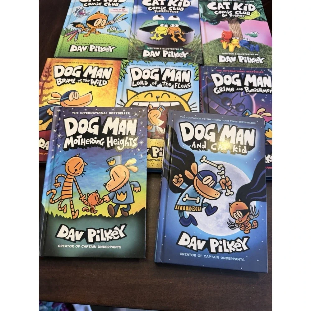 Dav Pilkey Lot of 11 Hardcover Dog Man Cat Kid books